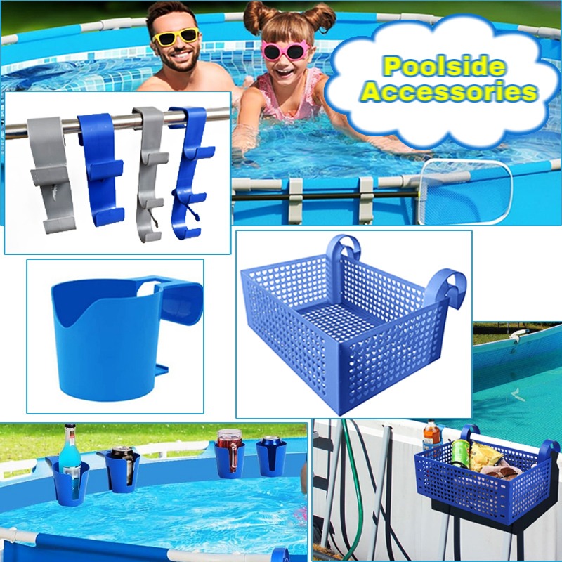 Pool Skimmer Net - Poolside Pool Leaf Skimmer Net Holder