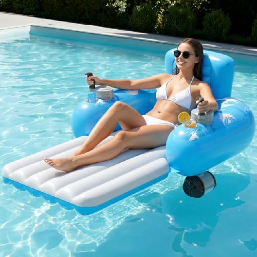 Inflatable Motorized Pool Floa - Pool Lounger Inflatable 评论和价格
