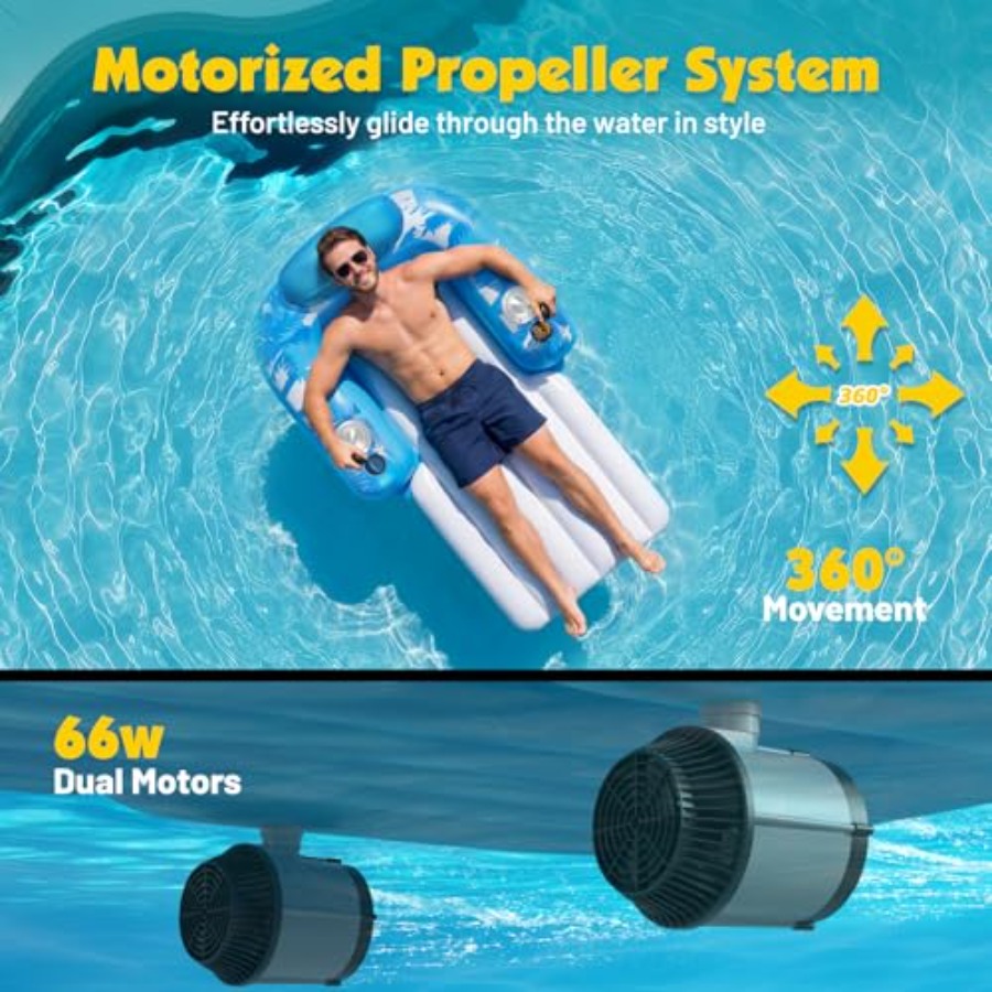 Inflatable Motorized Pool Floa - Pool Lounger Inflatable 评论和价格