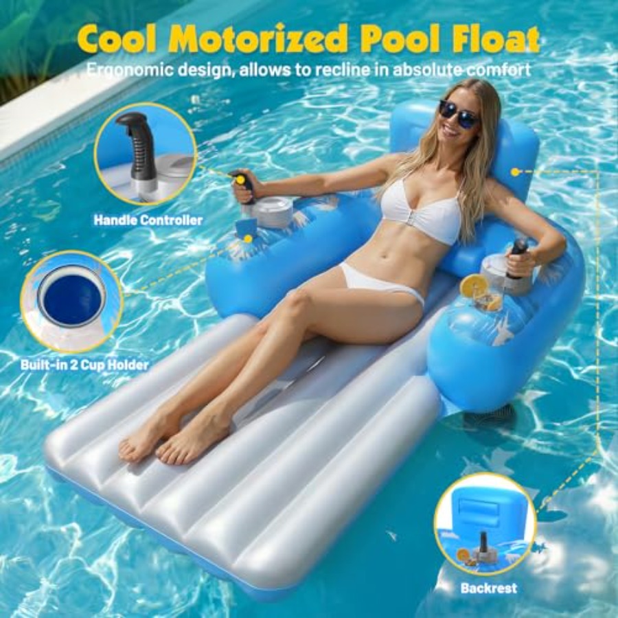 Inflatable Motorized Pool Floa - Pool Lounger Inflatable 评论和价格