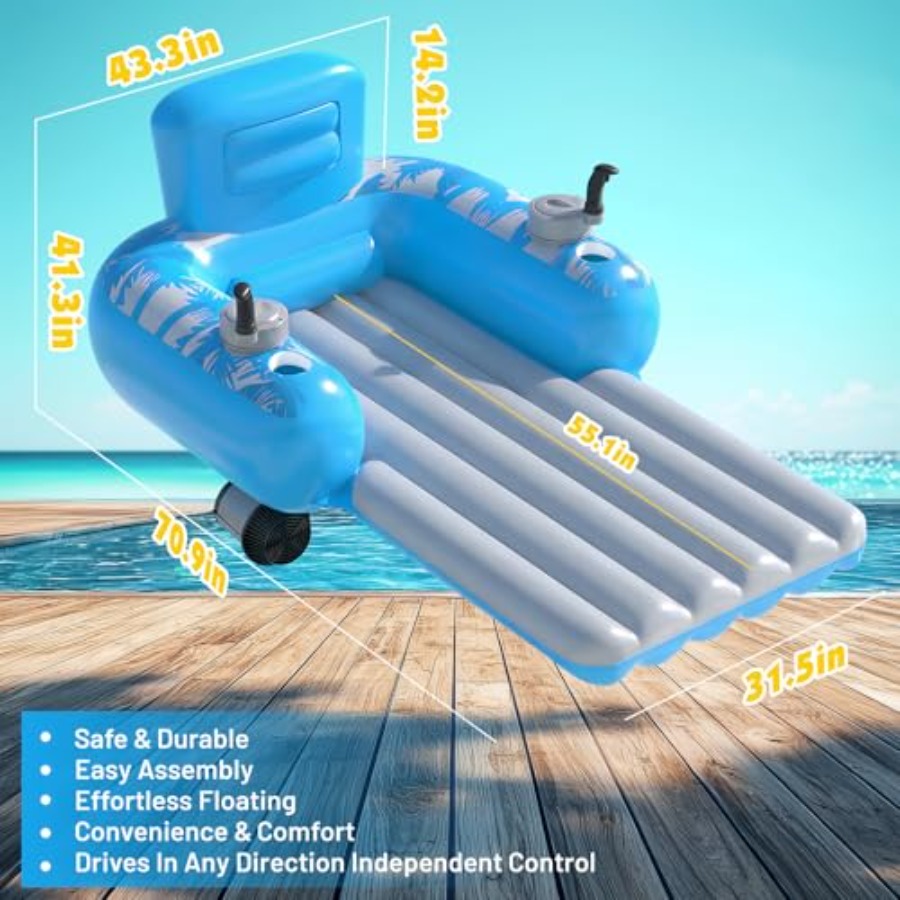 Inflatable Motorized Pool Floa - Pool Lounger Inflatable 评论和价格