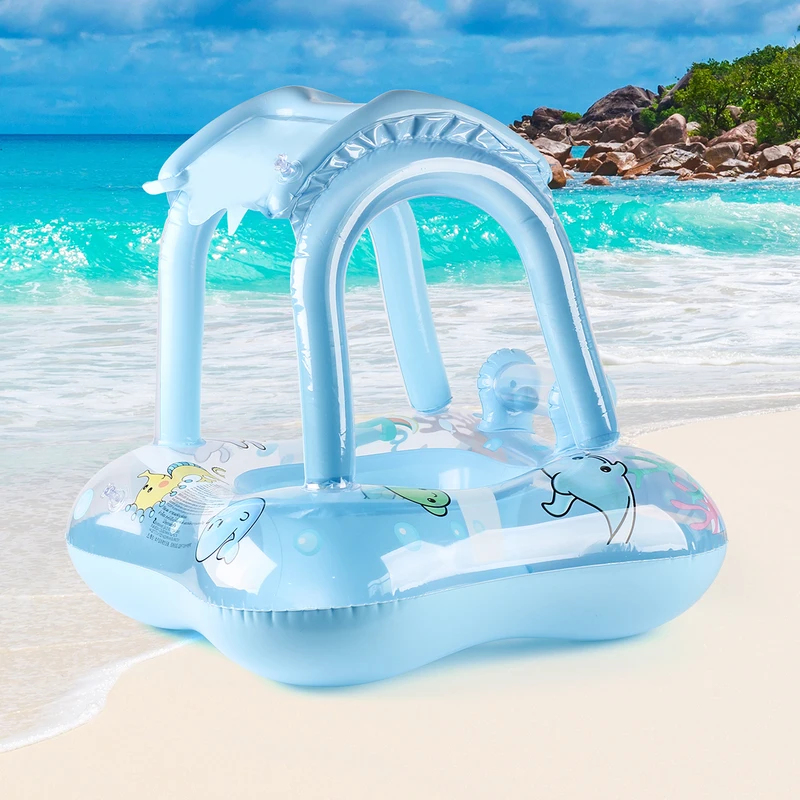 Kids Baby Pool Float with Sun  - Pool Float Ring Inflatable 评论和价格