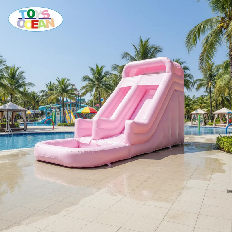 Commercial Grade Pink Double L - Water Slide Inflatable 评论和价格