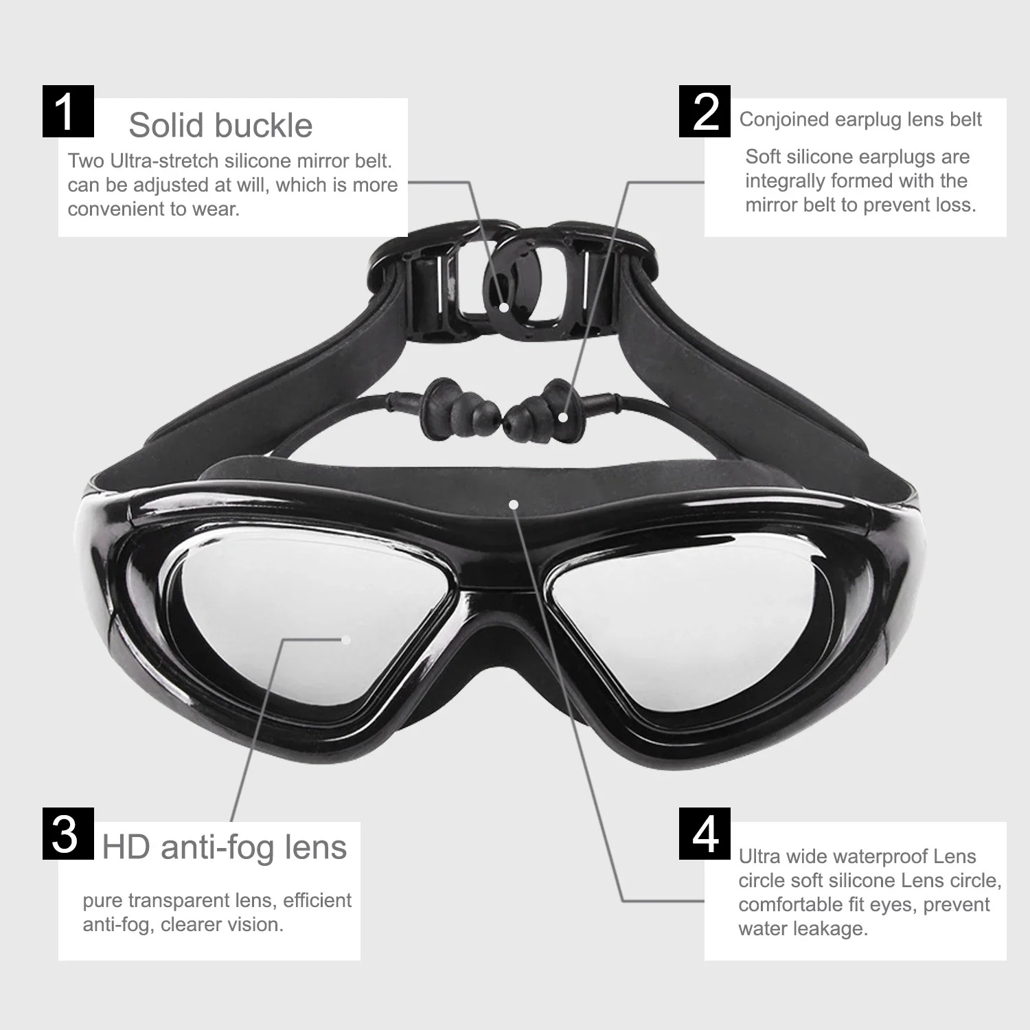 Myopia Swimming Glasses with A - Swim Goggles Anti Fog Uv 评论和价格