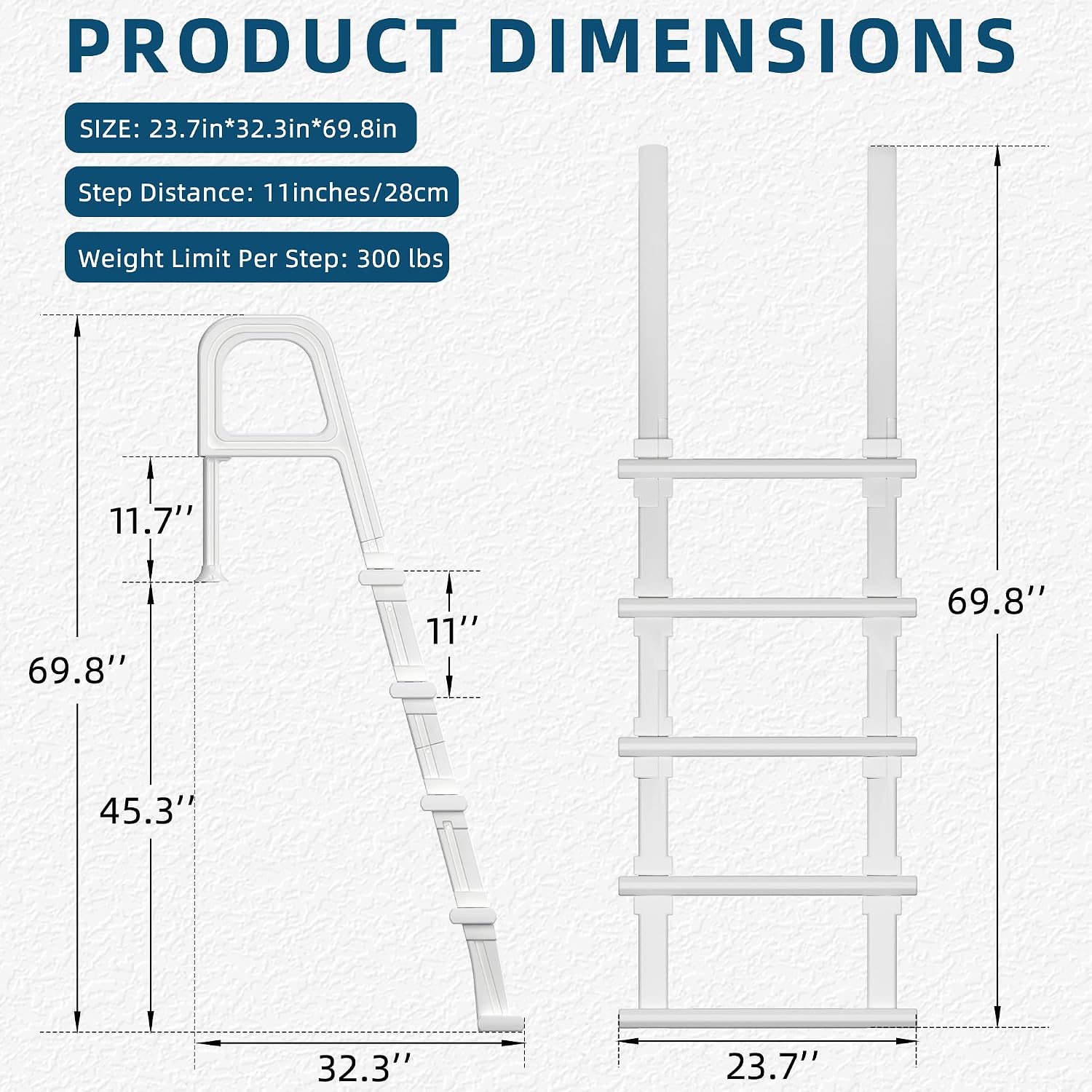 Pool Ladder, 5-Step Pool Stair - Pool Ladder Above Ground 评论和价格