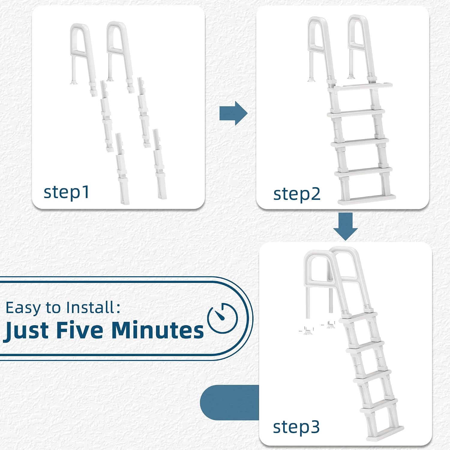 Pool Ladder, 5-Step Pool Stair - Pool Ladder Above Ground 评论和价格