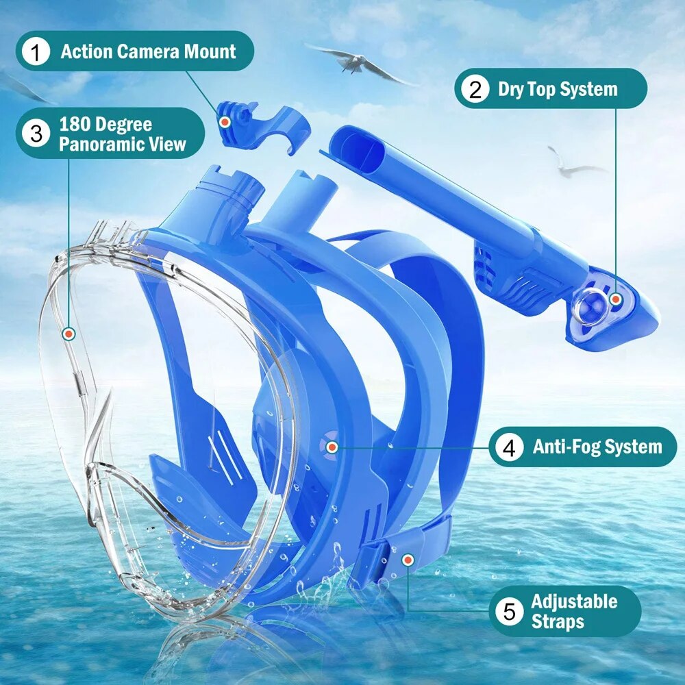 Underwater Snorkeling Full Fac - Snorkel Mask Full Face 评论和价格