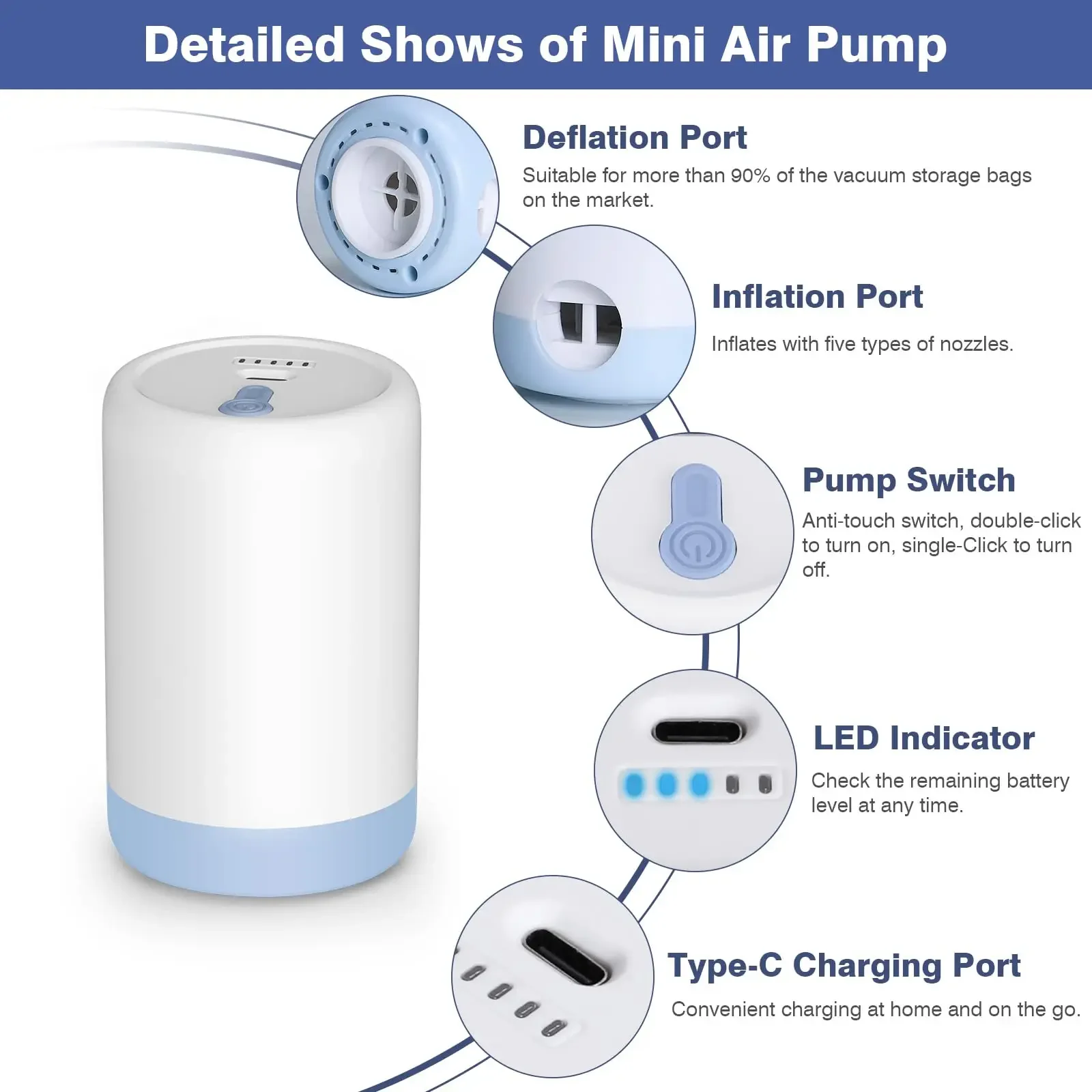 Rechargeable Electric Air Pump - Pool Lounger Inflatable 评论和价格