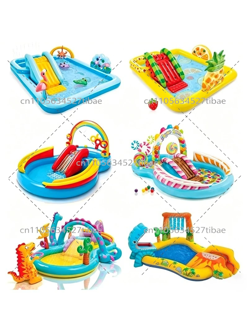 Inflatable Rainbow Kids Pool w - Water Slide Inflatable 评论和价格