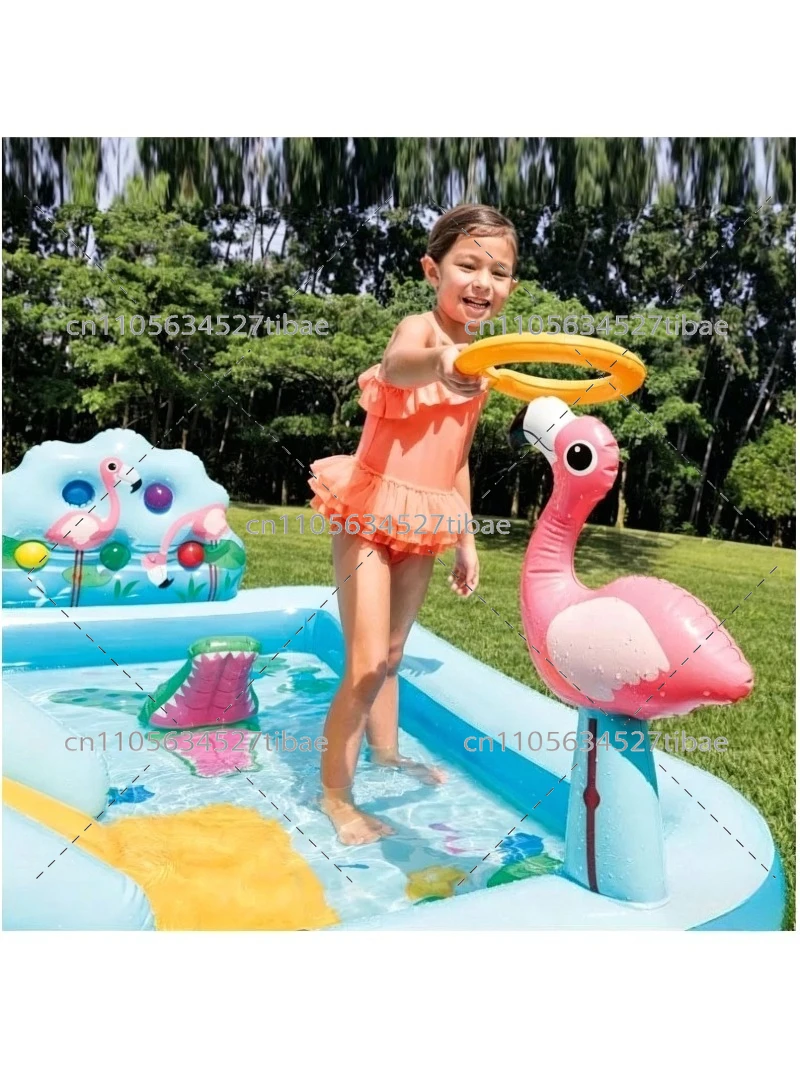 Inflatable Rainbow Kids Pool w - Water Slide Inflatable 评论和价格