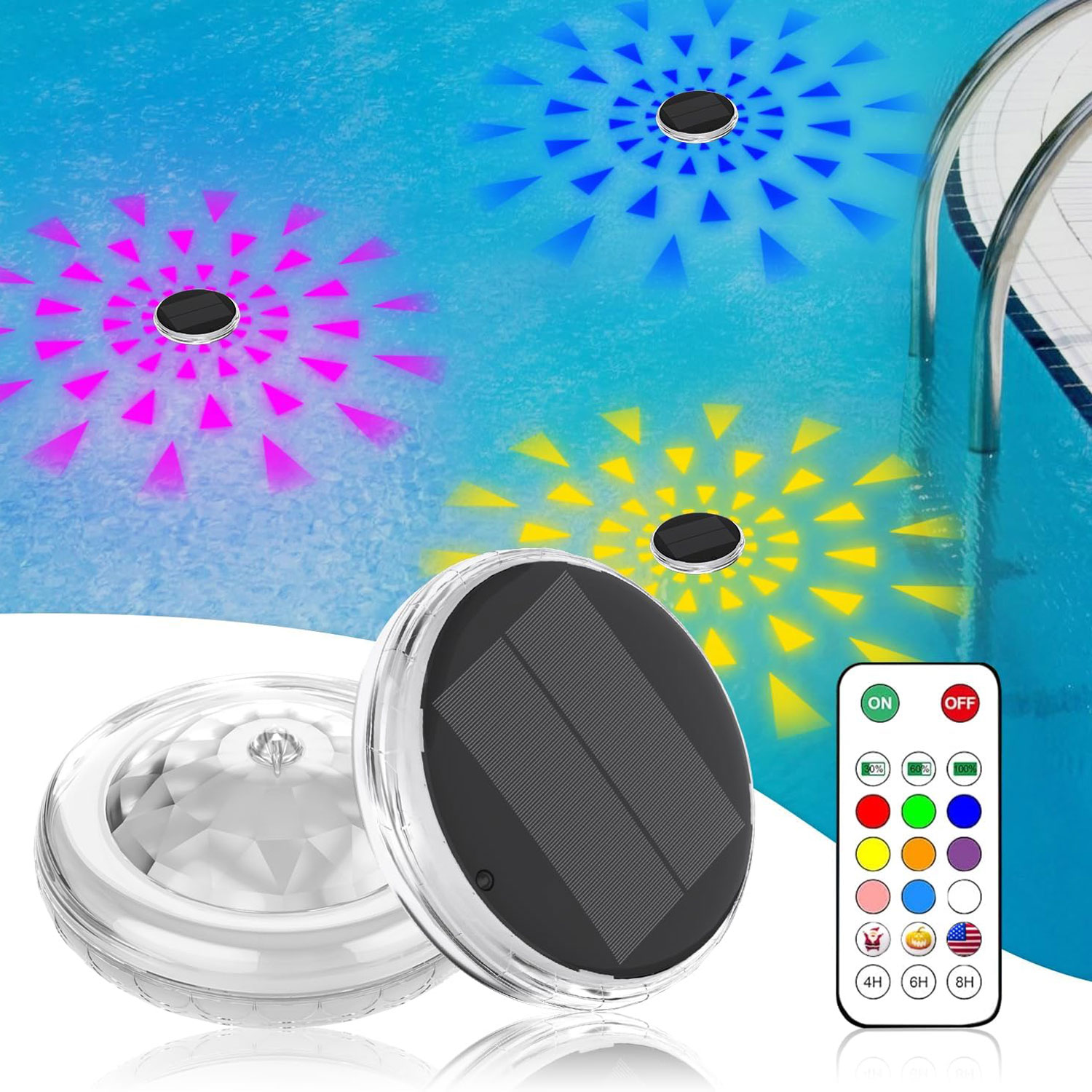 Pool Lights,Solar Rechargeable - Pool Light Solar Rechargeable 评论和价格