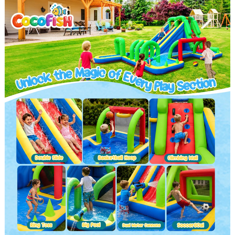 Cocofish Large Inflatable Wate - Water Slide Inflatable 评论和价格