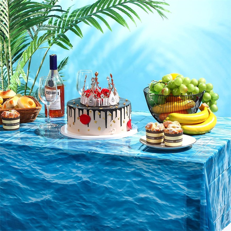 Blue Ocean Wave Pattern Dispos - Pool Cover Waterproof 评论和价格
